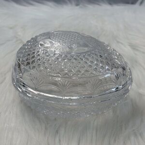 Avon Clear EGG  Glass Covered Trinket Dish